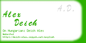 alex deich business card